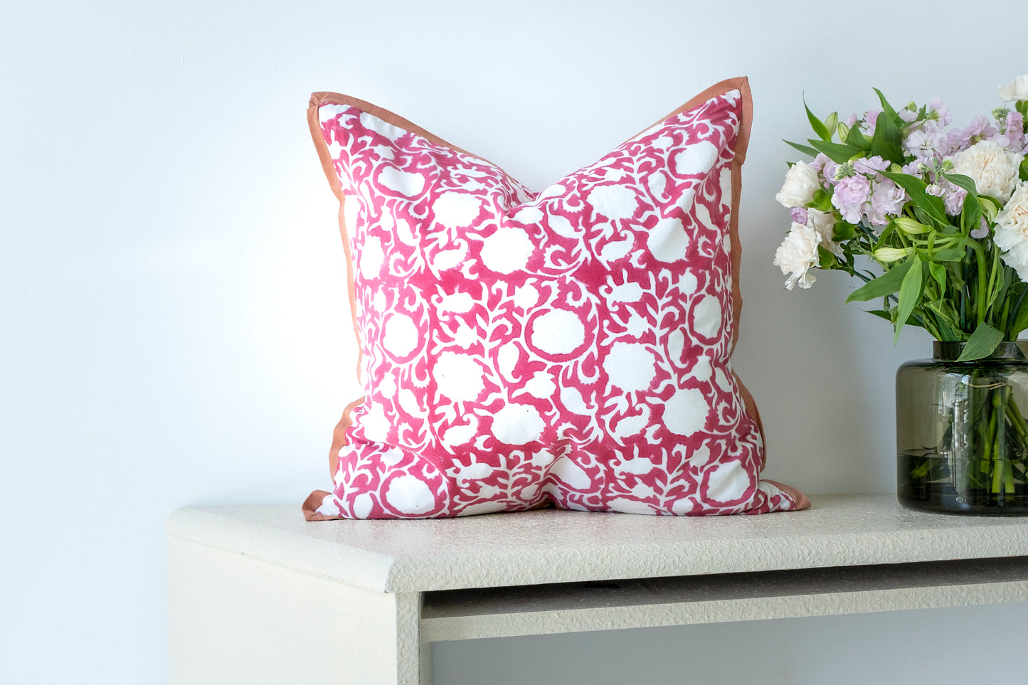 Marigold Cushion Cover | Block printed floral pillow cases