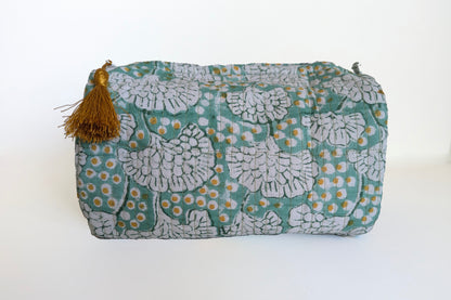 Green and Yellow floral vanity pouch