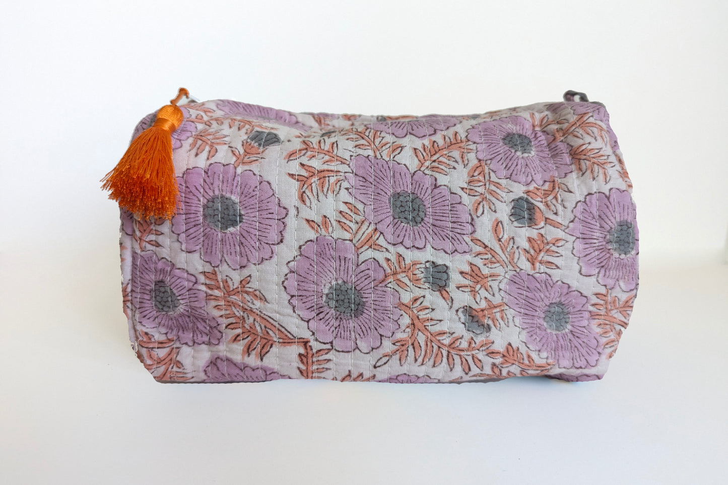 Lavender floral vanity pouch